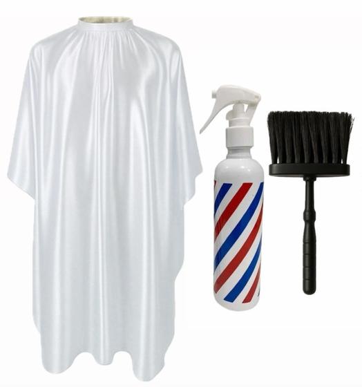 Imagem de Kit Capa Para Cortar Cabelo Com Borrifador Pole e Espanador