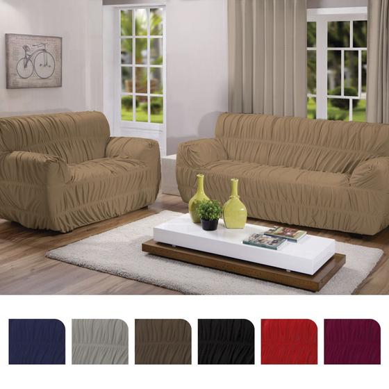 Imagem de Kit Capa Para Sofa 2/3 Lugares 21 Elasticos Varias Cores