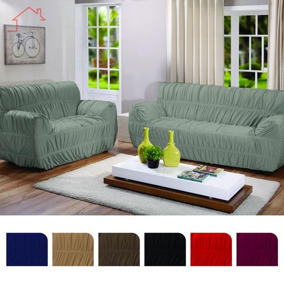 Kit Capa Para Sofa 2/3 Lugares 21 Elasticos Varias Cores - Arte & Cazza ...