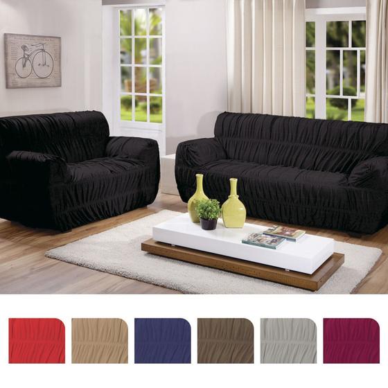 Imagem de Kit Capa Para Sofa 2/3 Lugares 21 Elasticos Varias Cores