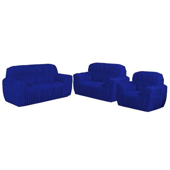 Imagem de Kit Capa Para Sofá 3x2x1  Lugares Elásticada Malha Gel