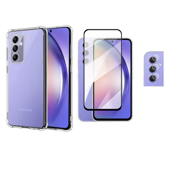 Kit Capa, Película 3D e Lente da Câmera Para Galaxy A54 5G Menor preço em Kit Capa, Película 3D e Lente da Câmera Para Galaxy A54 5G