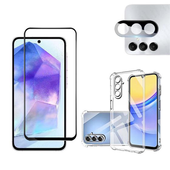 Kit Capa, Película Cerâmica e Película Câmera Para Galaxy A55 Menor preço em Kit Capa, Película Cerâmica e Película Câmera Para Galaxy A55