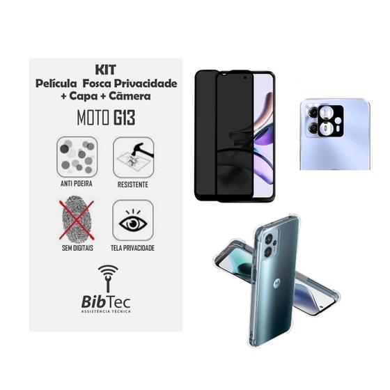 Imagem de Kit Capa + Película Privativa Fosca + Película Câmera Motorola Moto G13