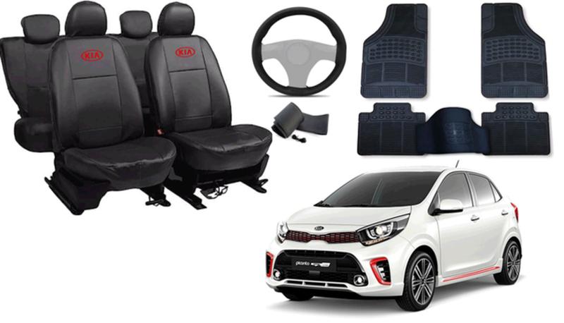 Imagem de Kit Capa Picanto 2006 a 2019 + Tapete + Capa de Volante Design Exclusivo e Conforto