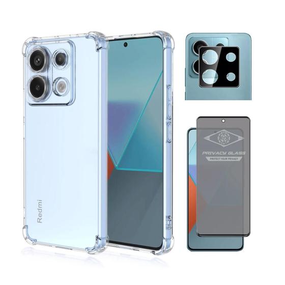 Imagem de Kit Capa, Privacidade e Película Câmera Compatível Com Redmi Note 13 Pro 5G