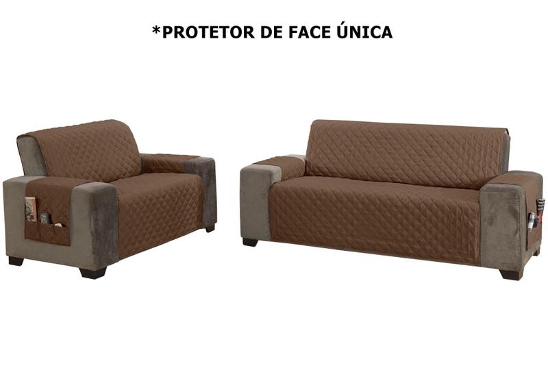 Imagem de Kit Capa Protetora Sofá 2 E 3 Lugares King Classic Face