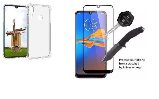 Imagem de Kit - Capa Reforçada Antishock Motorola Moto E6i + Película De Vidro 3D 5D 9D