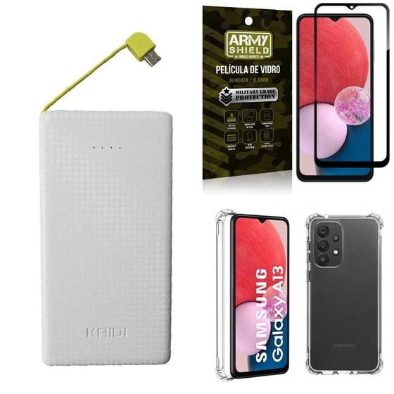 Imagem de Kit Capa Samsung A13 4G + Carregador Portátil 10K + Película