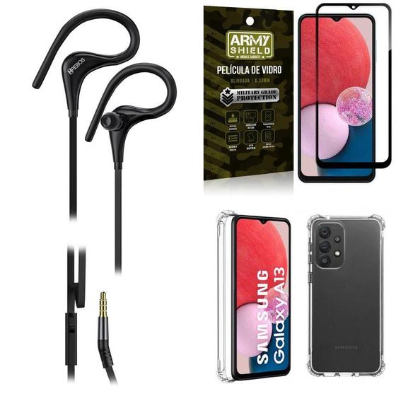 Imagem de Kit Capa Samsung A13 4G +Fone De Ouvido Sport Hs92 +Película