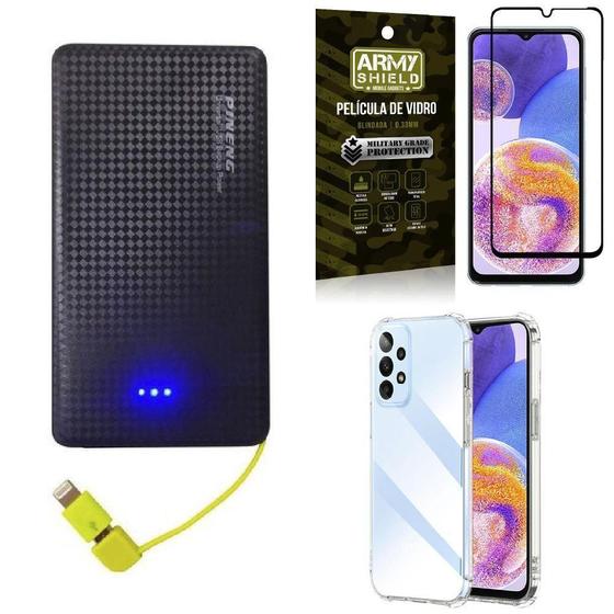 Imagem de Kit Capa Samsung A23 4G + Carregador Portátil 5K + Película