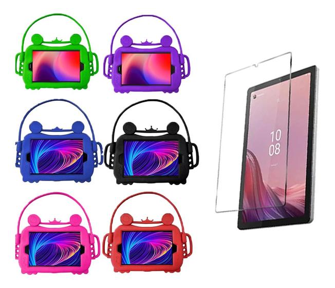Imagem de Kit Capa Silicone Compatível Com Tablet Lenovo Tab M9 + Pelicula De Vidro