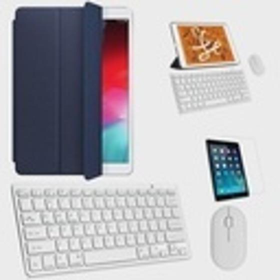 Imagem de Kit Capa Smaart Case Azul Escuro / Teclado e Mouse branco e Película para iPad Mini 6 - 2022 8,7