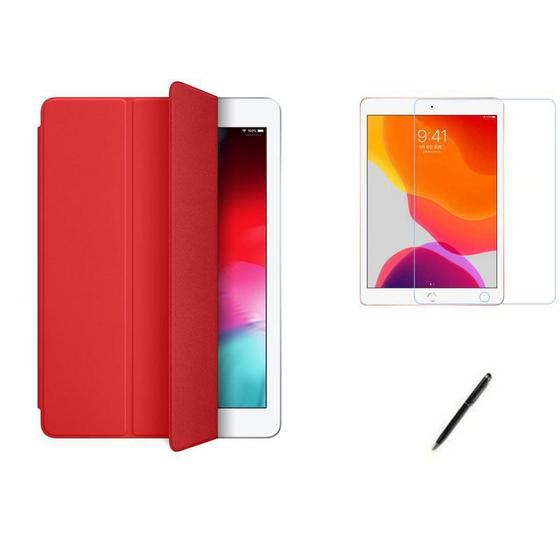 Imagem de Kit Capa Smart Case iPad 9a Geração 10.2 /Can/Pel - Vermelho