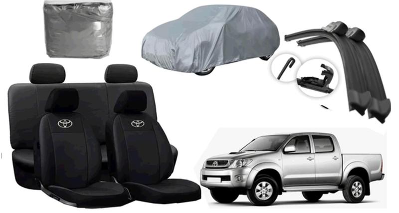 Imagem de Kit Capa Sob Medida Hilux 03-13 + Capa de Cobrir e Limpador de Parabrisa