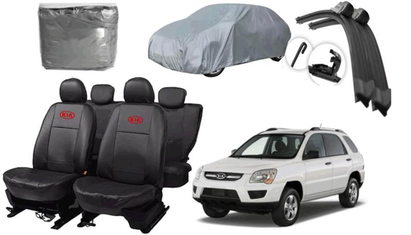 Imagem de Kit Capa Sportage 2004 a 2010 + Capa de Cobertura + Limpador de Parabrisa: Acessórios Essenciais