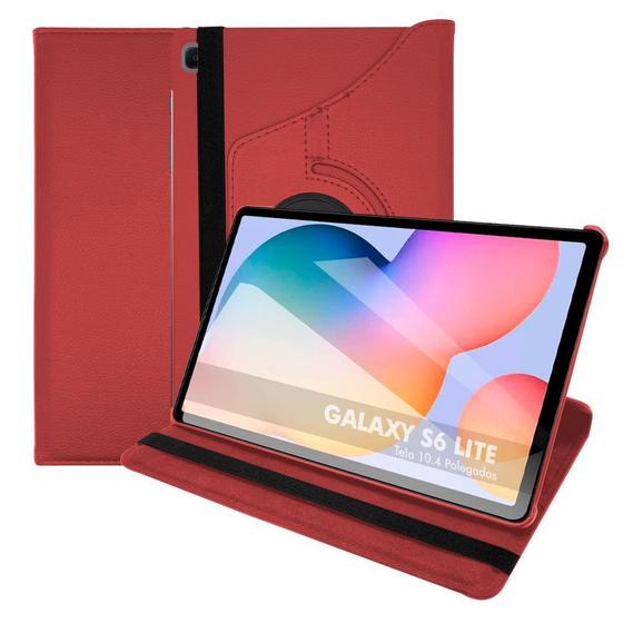 Imagem de Kit Capa Tablet Galaxy Tab S6 Lite P610 P615 10.4 Polegadas Case Couro Giratória Premium + Pelicula