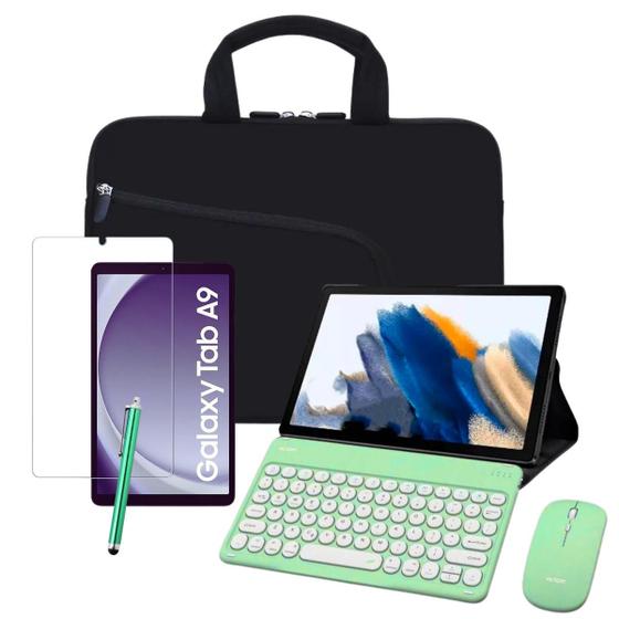 Imagem de Kit Capa Teclado p/ Tablet Galaxy Tab A9 Plus + Película + Caneta Touch