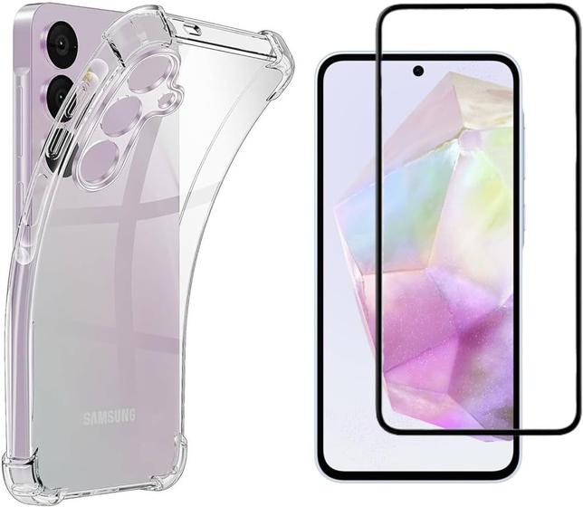 Imagem de Kit Capa Transparente + Película 3D de Vidro para Samsung Galaxy A35