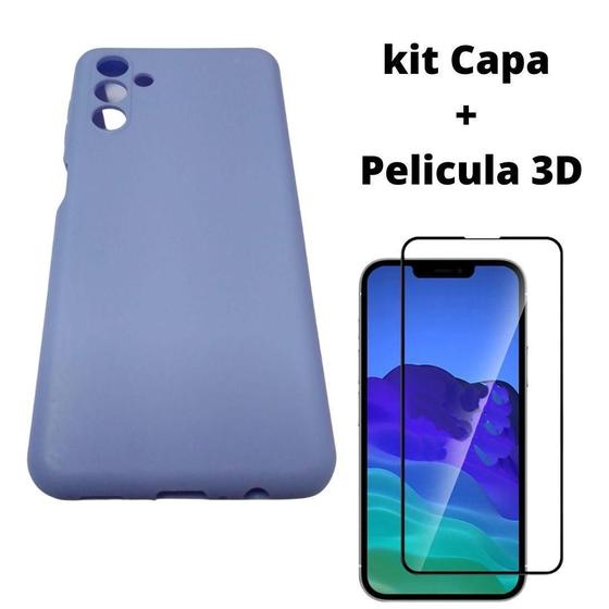 Imagem de Kit Capa Veludo Lilas Compatível Galaxy A04S+Pelicula 3D