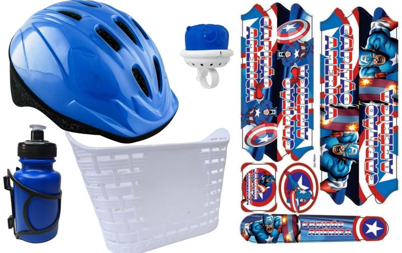 Kit Capacete Cores Cestinha Buzina Infantil Para Bicicleta - MOP ...