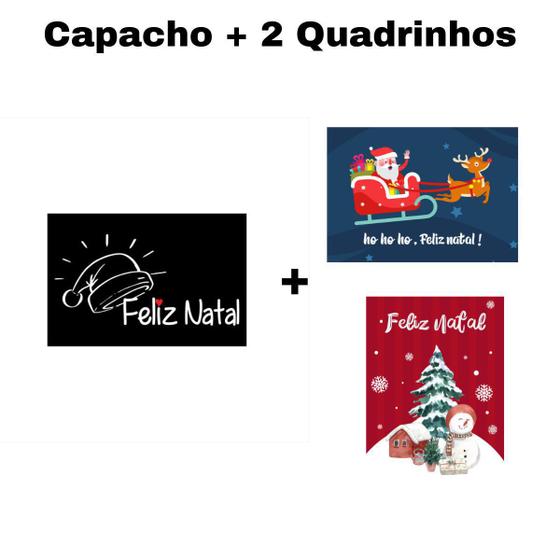 Imagem de Kit Capacho Divertido Natal  + 2 Quadros Decorativos Natal