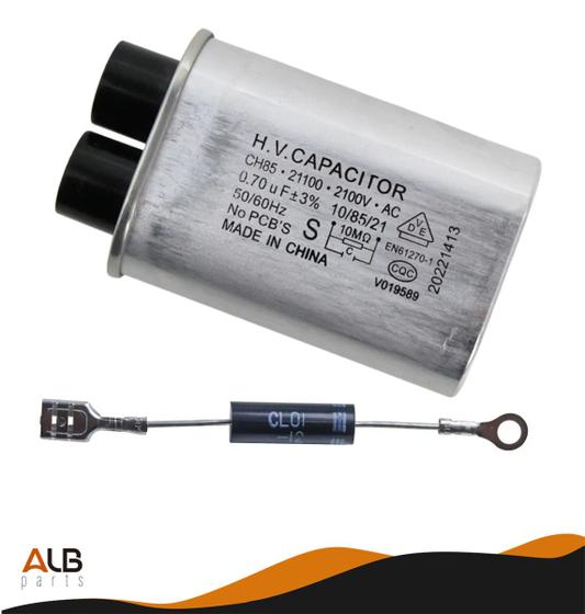 Kit Capacitor 2100V Alta Tensão Microondas 0,70uf + 1 Diodo - PCI