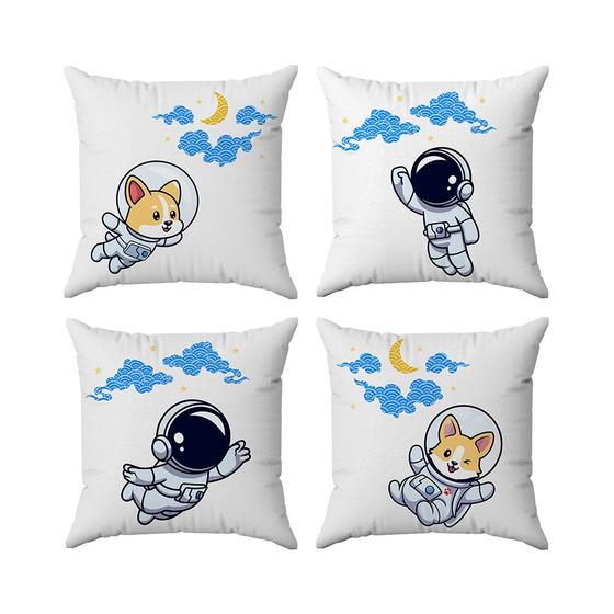 Imagem de Kit Capas Almofadas Decorativas Astronauta 45x45 - ID Decor