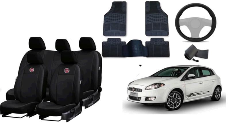 Imagem de Kit Capas Automotivas Bravo 07-17: Tapete e Volante Reforçados