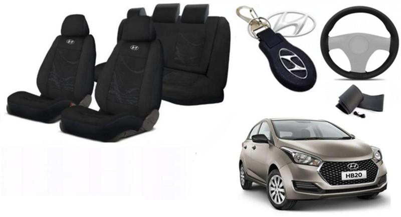 Imagem de Kit Capas Conforto Elegância HB20 14-18 +(Capa Volante) + Chaveiro