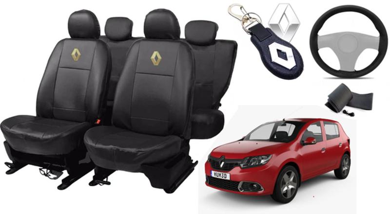 Imagem de Kit Capas de Couro Renault Sandero 2017 - Personalize com Estilo