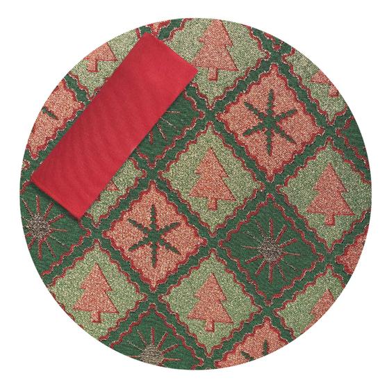 Imagem de Kit Capas de Sousplat Supla com Guardanapos Modelo Natal com Brilho