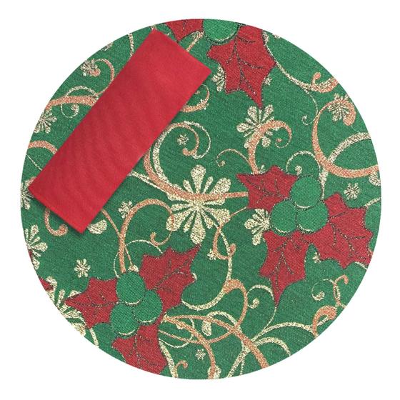 Imagem de Kit Capas de Sousplat Supla com Guardanapos Modelo Natal com Brilho