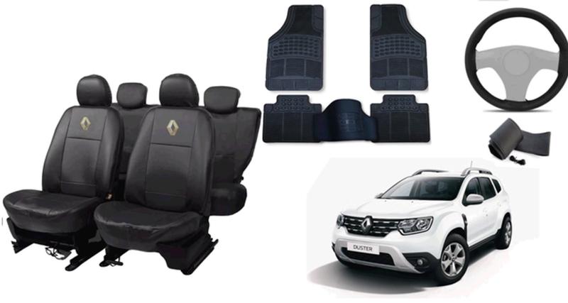 Imagem de Kit Capas para Renault Duster 2017-2023: Couro, Tapetes e Volante