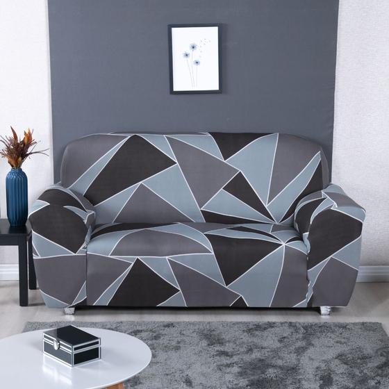 Imagem de Kit Capas Sofa 1 e 2 Lugares Malha Elastex Geo Urbana Exclusiva