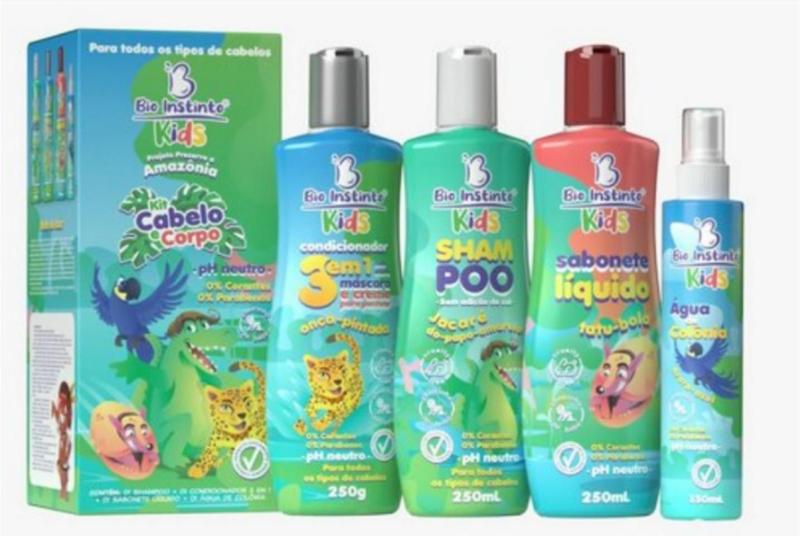 Imagem de Kit Capilar Infantil Para Cabelo E Corpo Shampoo  4 Itens