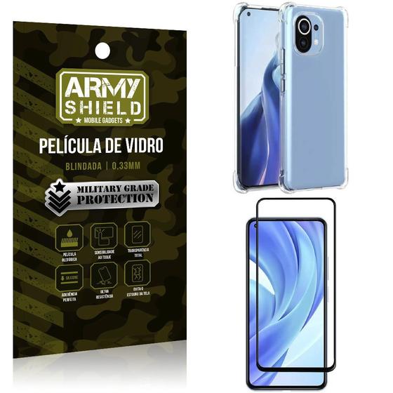 Imagem de Kit Capinha Anti Impacto Mi 11 Lite + Película de Vidro 3D - Armyshield