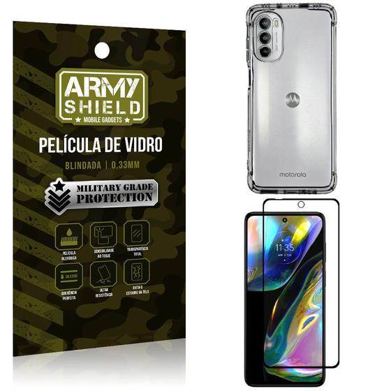 Imagem de Kit Capinha Anti Impacto Moto G82 + Película Vidro 3D Armyshield