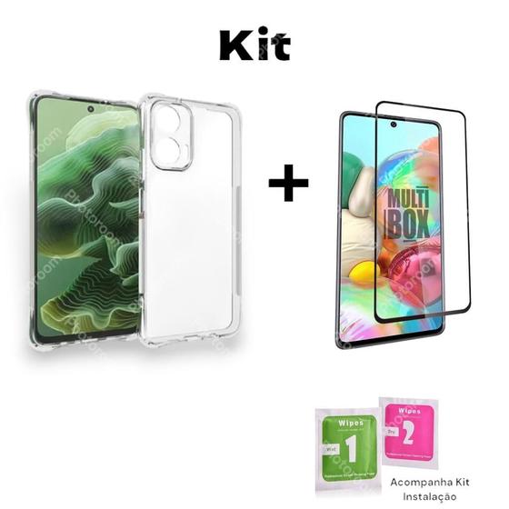 Imagem de Kit Capinha Anti Impactos + Película 3D De Vidro Temperado Para Motorola Moto G35 G55 G85