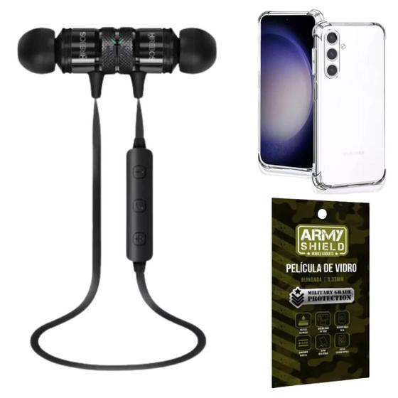 Imagem de Kit Capinha Antishock Galaxy A55 +Fone Bluetooth Bass Hs-514