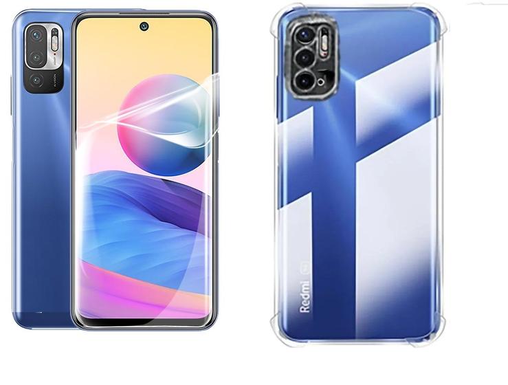 Imagem de Kit Capinha Antishock Reforçada Compatível Reedmi Note 10 5G / Note 10T 5G + 01 Película De Nano Gel