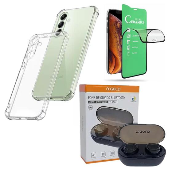 Imagem de Kit Capinha Antishock S24 Ultra + Pelicula 9D + Fone Bluetooth - ArmyShield