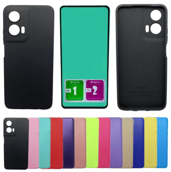 Imagem de Kit Capinha Capa Aveludada Para Moto G35 + Pelicula Ceramica