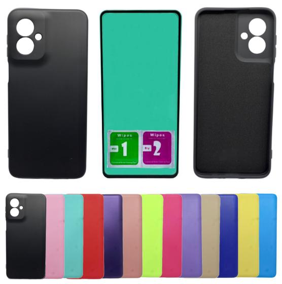 Imagem de Kit Capinha Capa Aveludada Para Moto G55 + Pelicula Ceramica