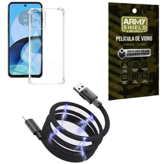 Imagem de Kit Capinha Moto G04S + Cabo Tipo C Magnético + Pelicula 3D