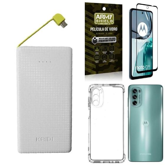 Imagem de Kit Capinha Moto G62 + Carregador Portátil 10K + Película 3D