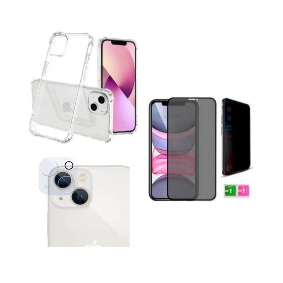 Imagem de Kit Capinha + Pel. Privacidade 3D + Pel Câm P/ Todos Iphones