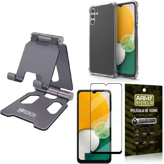 Imagem de Kit Capinha Samsung A13 5g + Suporte de Mesa + Película 3D