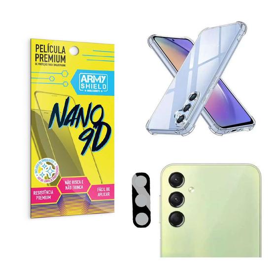 Imagem de Kit Capinha Samsung A24 + Película de Câmera + Película 9D Indestrutível Armyshield