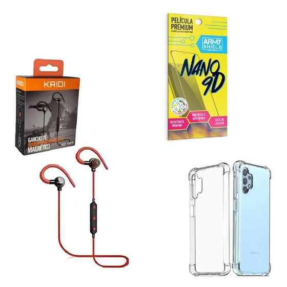 Imagem de Kit Capinha Samsung A32 4G Fone Bluetooth E Película 9D